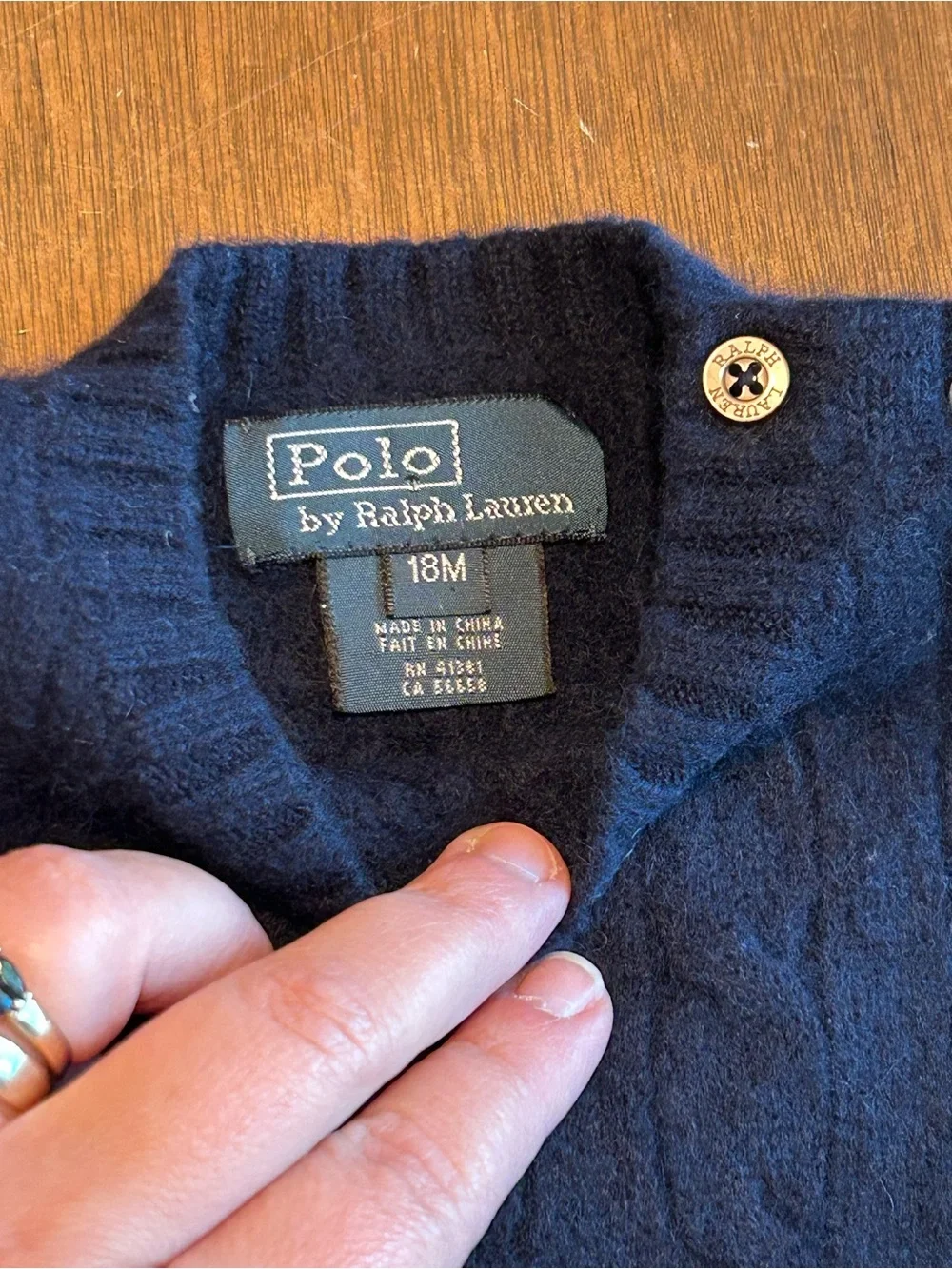 Polo Ralph Lauren Iconic Cable Knit Sweater Navy Toddler Preppy Classic